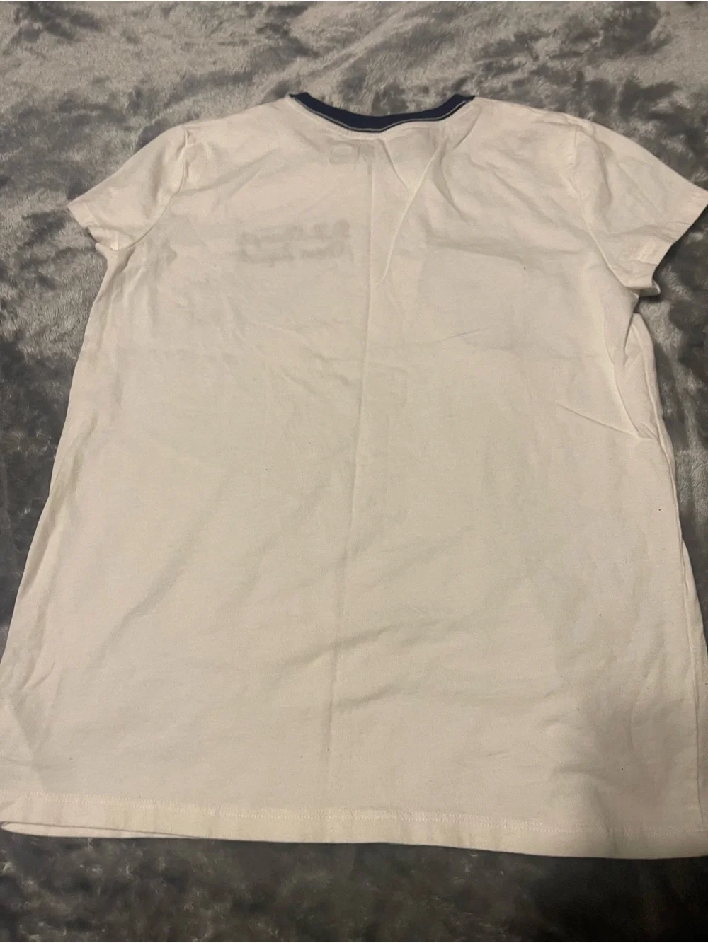 Polo by Ralph Lauren White Crewneck Tee with Navy Trim & Multicolor Patches